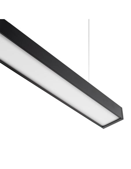 Lámpara colgante MOD SUSPEND, 30W, 150cm, superficie/suspendido, negro
