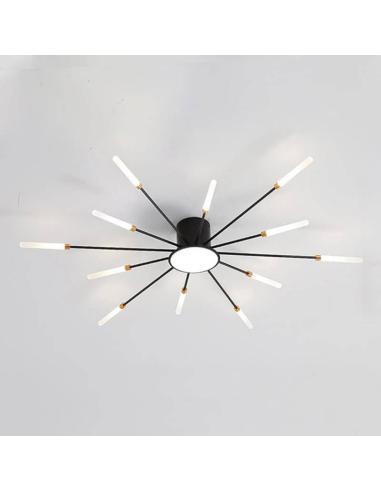 Lámpara Fireworks Led, 12W+4W, Ø80cm, CCT, antracita + mando