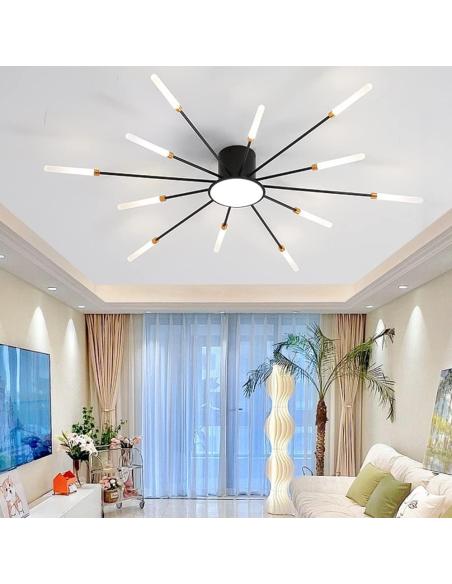 Lámpara Fireworks Led, 12W+4W, Ø80cm, CCT, antracita + mando