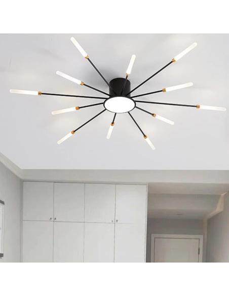 Lámpara Fireworks Led, 12W+4W, Ø80cm, CCT, antracita + mando