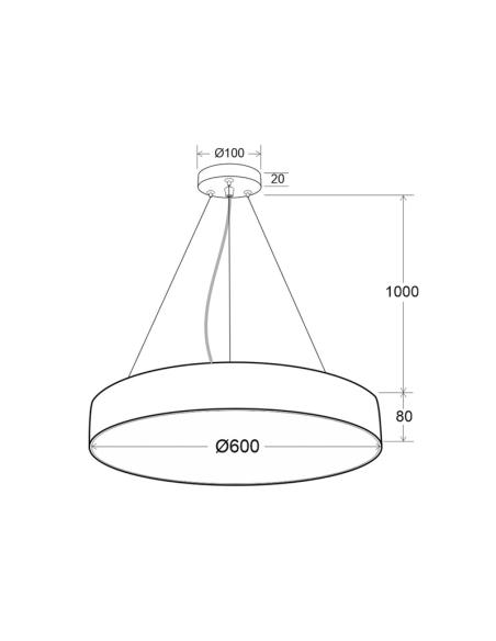Kramfor BIG Suspend, 50W, Ø60cm, CCT, negro