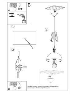 Lámpara colgante CASCO color blanco y madera natural, E27 2