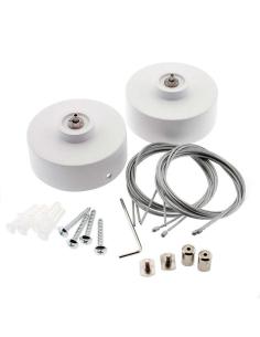 Kit doble suspensión redondo blanco, Ø75mm