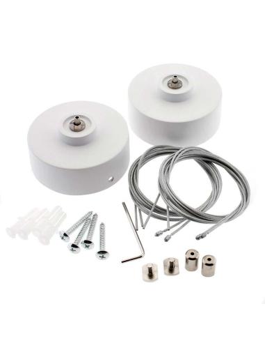 Kit doble suspensión redondo blanco, Ø75mm