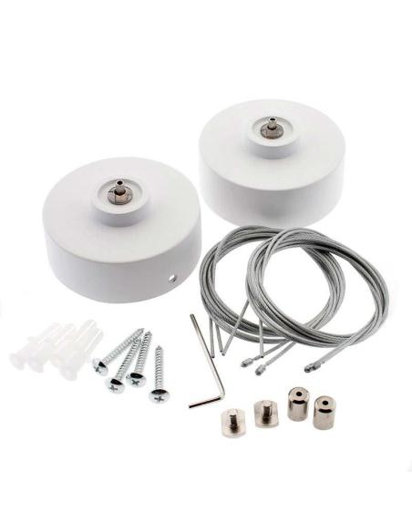 Kit doble suspensión redondo blanco, Ø75mm