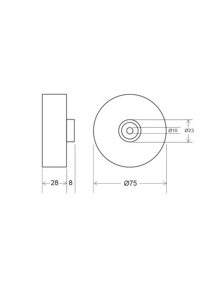 Kit doble suspensión redondo blanco, Ø75mm