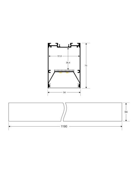 Lámpara colgante SERK, 40W, 120cm, TRIAC regulable