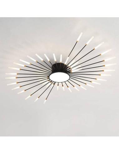 Lámpara Fireworks Led, 42W+8W, Ø128cm, CCT, antracita + mando