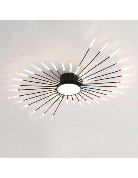 Lámpara Fireworks Led, 42W+8W, Ø128cm, CCT, antracita + mando