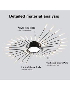 Lámpara Fireworks Led, 42W+8W, Ø128cm, CCT, antracita + mando 2