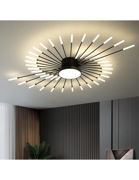 Lámpara Fireworks Led, 42W+8W, Ø128cm, CCT, antracita + mando