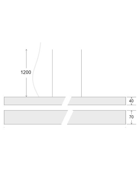 Lámpara colgante MOD SUSPEND, 30W, 150cm, superficie/suspendido, blanco