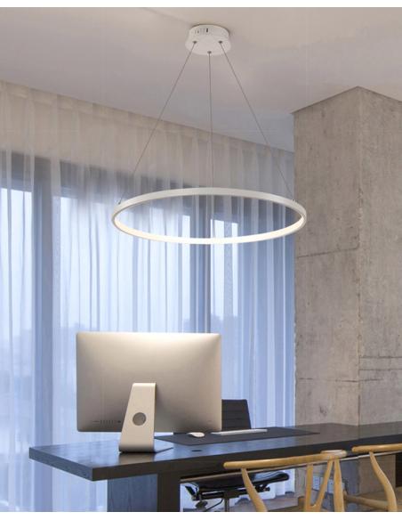 Luminaria colgante ELIX, 60W, blanco, CCT Ajustable, Ø57+38cm