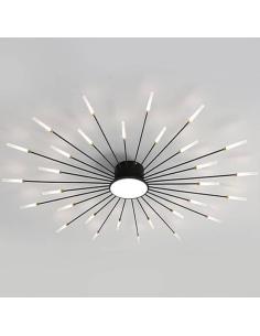 Lámpara Fireworks Led, 30W+8W, Ø128cm, CCT, antracita + mando