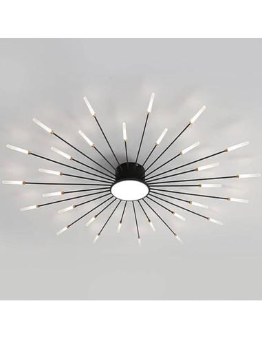 Lámpara Fireworks Led, 30W+8W, Ø128cm, CCT, antracita + mando