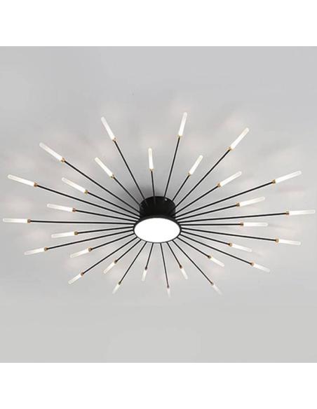 Lámpara Fireworks Led, 30W+8W, Ø128cm, CCT, antracita + mando