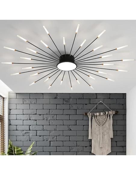 Lámpara Fireworks Led, 30W+8W, Ø128cm, CCT, antracita + mando