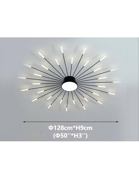 Lámpara Fireworks Led, 30W+8W, Ø128cm, CCT, antracita + mando