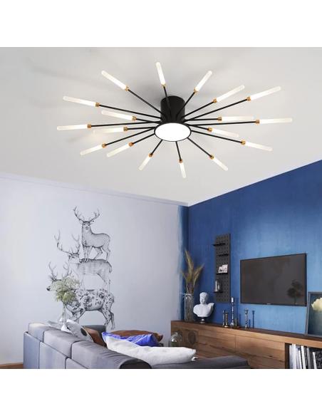 Lámpara Fireworks Led, 18W+4W, Ø80cm, CCT, antracita + mando