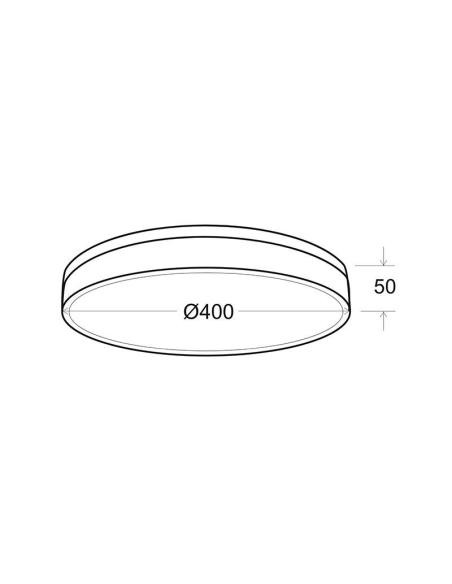 Plafón MOON, 36W, 400mm, CCT, mando+APP