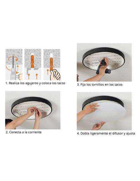 Kramfor BIG Plafón, 50W, Ø60cm, CCT, negro