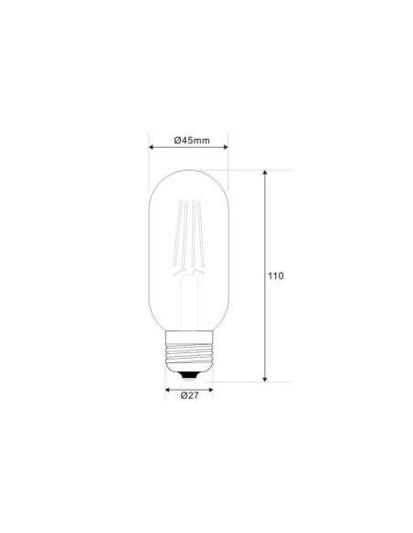Bombilla Led E27 COB filamento GOLD 4W, Ø45x110mm, Regulable
