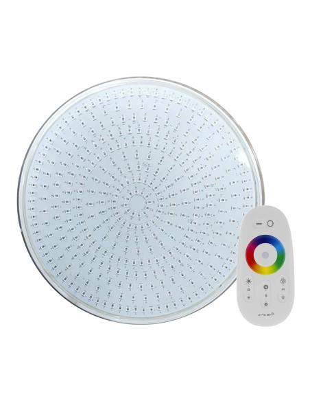 Kit Lámpara LED SLIM PAR56 para piscinas, 12V DC, IP68, 35W, RGB + mando