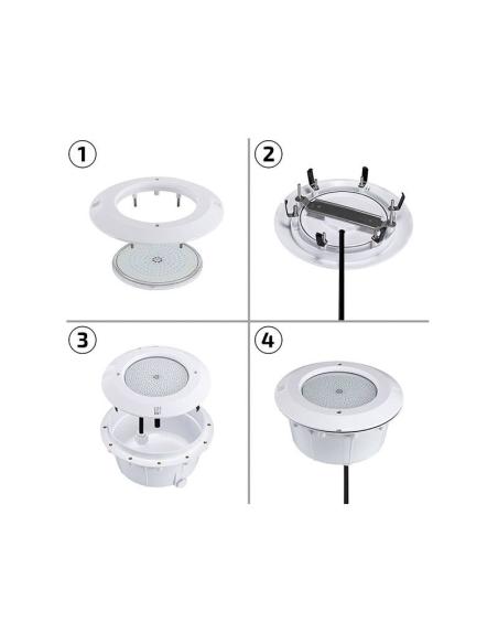 Kit Lámpara LED SLIM PAR56 para piscinas, 12V DC, IP68, 35W, RGB + mando