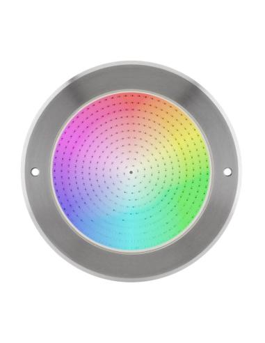 Lámpara LED SLIM 5mm Ø230mm para piscinas, 12V AC/DC, IP68, 35W, RGB, acero inox 316