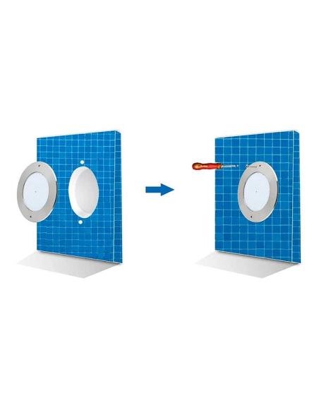 Lámpara LED SLIM 5mm Ø230mm para piscinas, 12V AC/DC, IP68, 35W, RGB, acero inox 316