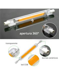 Bombilla LED R7S, 8W, COB, 360º, 118mm 2
