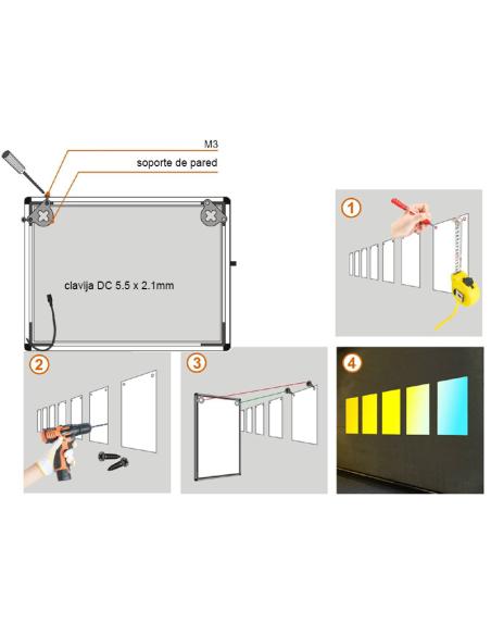 Set 2 colgadores de pared Display Slim LED