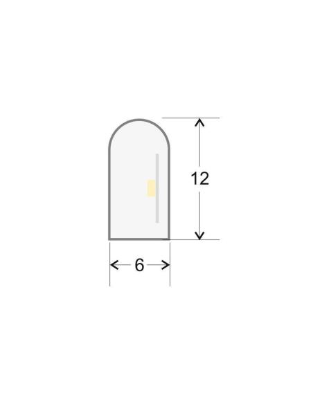 Led NEON Silicona Monocolor, DC24V, 120Led/m, 6x12mm, 1 metro, corte 1cm