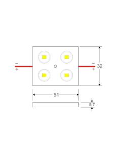 Módulo Led DC12V, 4xSMD5050, 1,44W 2