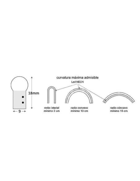 Led NEON Flex Monocolor, 220V, 9x18mm, 1 metro
