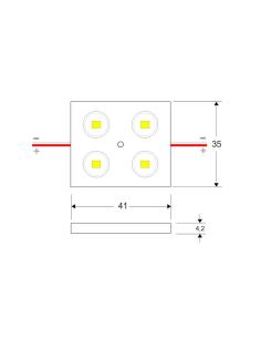 Módulo Led DC12V, 4xSMD2835, 1,44W 2
