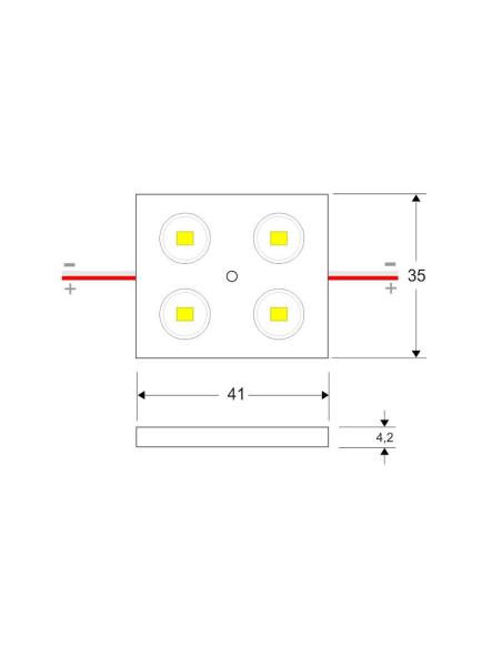 Módulo Led DC12V, 4xSMD2835, 1,44W
