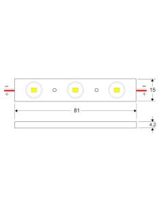 Módulo Led DC12V, 3xSMD2835, 1W 2