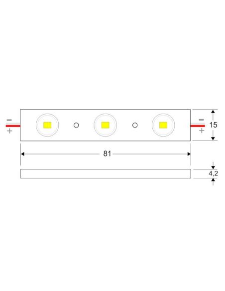 Módulo Led DC12V, 3xSMD2835, 1W
