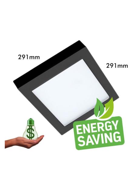 Downlight / Plafón Led KUB, 24W, LUMILED Chip, CCT ajustable, negro