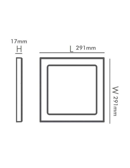 Downlight / Plafón Led KUB, 24W, LUMILED Chip, CCT ajustable, negro