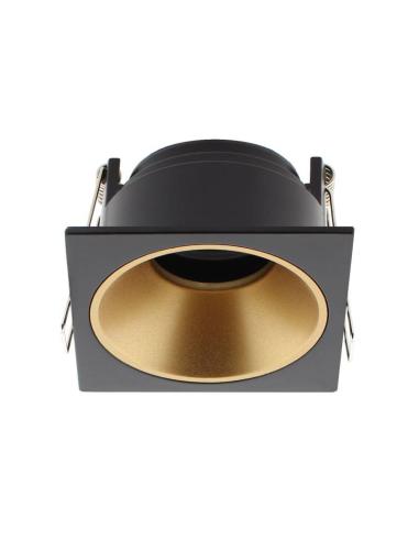Downlight Led MOS UGR17 Square, 7W, negro/dorado