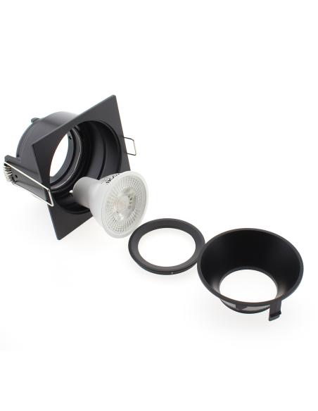 Downlight Led MOS UGR17 Square, 7W, negro/dorado