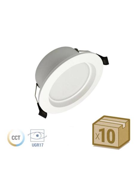Pack 10 x Downlight KRAMFOR Led 6W, UGR17, 3CCT