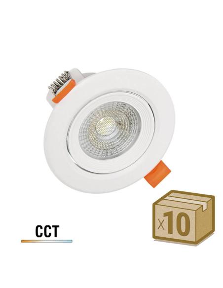 Pack 10 x Downlight Led DTAK, 7W, 3CCT