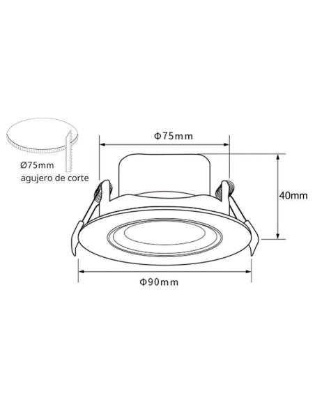 Pack 10 x Downlight Led DTAK, 7W, 3CCT