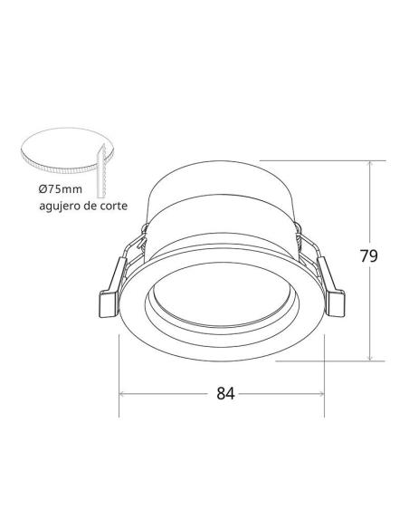 Downlight Led MOOK BRIDGELUX Chip, 12W, UGR 19, 24º, 3CCT, copper