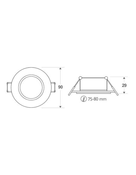 Aro Downlight SPARV Circular Basculante para Bombilla LED GU10, UGR17