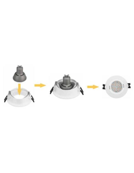 Aro Downlight SPARV Circular Basculante para Bombilla LED GU10, UGR17