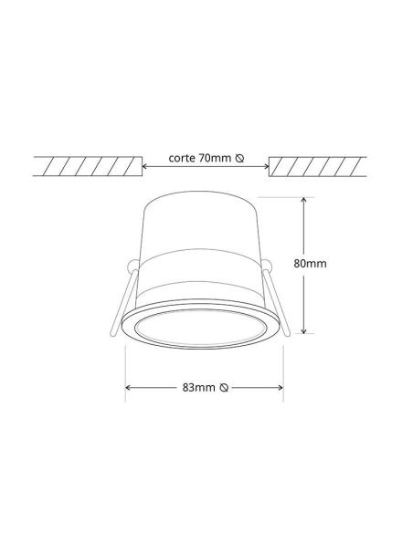 Luz de emergencia LED KOL, UGR17, 12W, Permanente / No permanente